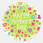 Fijne Moederdag! Ronde Sticker (Voorkant)