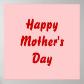 Fijne Moederdag. Rood en roze. Custom Poster (Voorkant)