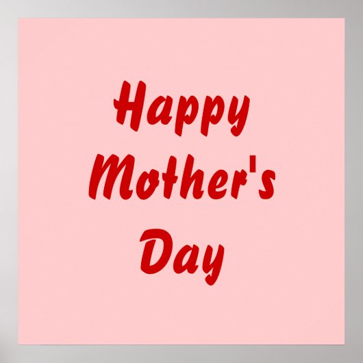 Fijne Moederdag. Rood en roze. Custom Poster (Voorkant)