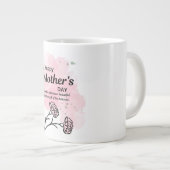 Fijne Moederdag Roze Bloem Coffee Mug Grote Koffiekop (Voorkant rechts)