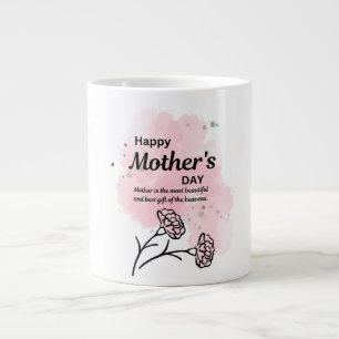 Fijne Moederdag Roze Bloem Coffee Mug Grote Koffiekop