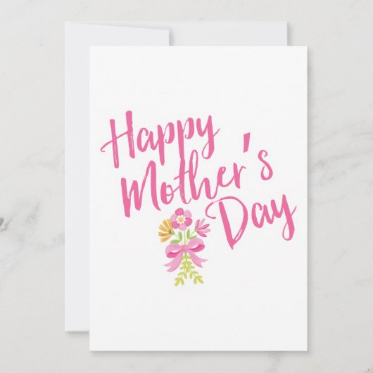 Fijne Moederdag Roze Bloem Typografie (Voorkant)