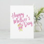 Fijne Moederdag Roze Bloem Typografie (Staand voorkant)