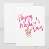 Fijne Moederdag Roze Bloem Typografie (Voorkant / Achterkant)