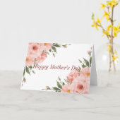 Fijne Moederdag Roze Bloemen Kaart (Gele Bloem)