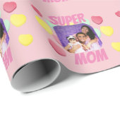 Fijne Moederdag | Roze en kleurrijke harten Cadeaupapier (Rol Hoek)