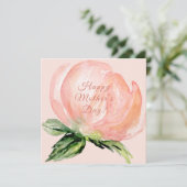 Fijne Moederdag Roze Floral Waterverf Manuscript Feestdagenkaart (Staand voorkant)