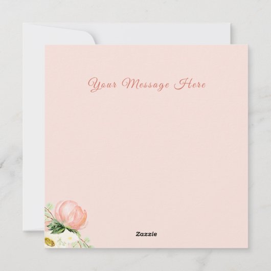 Fijne Moederdag Roze Floral Waterverf Manuscript Feestdagenkaart (Achterkant)