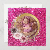 Fijne Moederdag roze glitters foto  Feestdagenkaart (Voorkant / Achterkant)