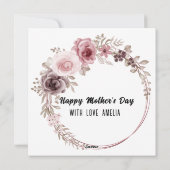 Fijne Moederdag roze glitters foto  Feestdagenkaart (Achterkant)