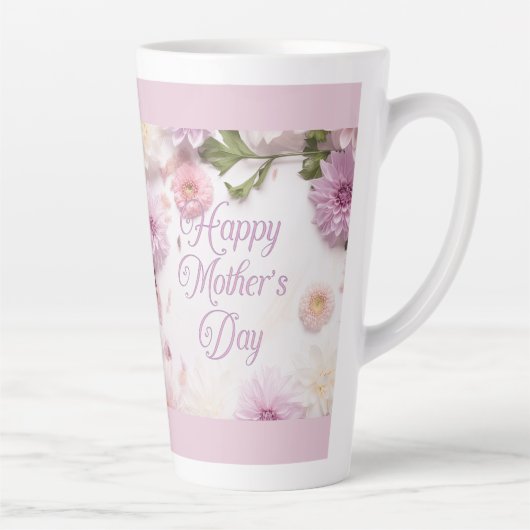Fijne Moederdag Roze Latte Mok (Rechts)