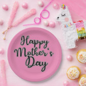 Fijne Moederdag Roze Papieren Bord (Feest)