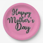 Fijne Moederdag Roze Papieren Bord (Voorkant)