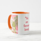 Fijne moederdag roze roze mok van de florusroze li (Voorkant links)