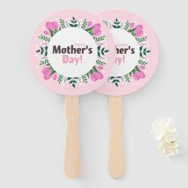 Fijne Moederdag Roze Tulpen Handwaaier