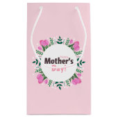 Fijne Moederdag  Roze Tulpen Klein Cadeauzakje (Achterkant)