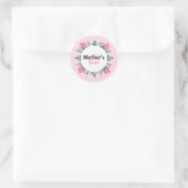 Fijne Moederdag Roze Tulpen  Ronde Sticker (Tas)