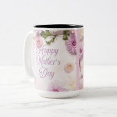 Fijne Moederdag Roze Tweekleurige Koffiemok (Voorkant links)