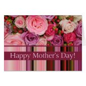 Fijne moederdag Rozen & strepen Moederdag (Voorkant Horizontaal)
