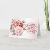 Fijne Moederdag Rozen Waterverf Roze Feestdagen Kaart (Voorkant)