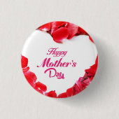 Fijne Moederdag Rozenblaadje Bloemstuk Kunst Ronde Button 3,2 Cm (Voorkant)
