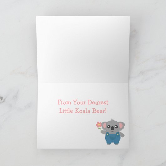 Fijne Moederdag, Schattigee Koala Beren Kaart (Binnen)