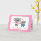 Fijne Moederdag, Schattigee Koala Beren Kaart (Gele Bloem)