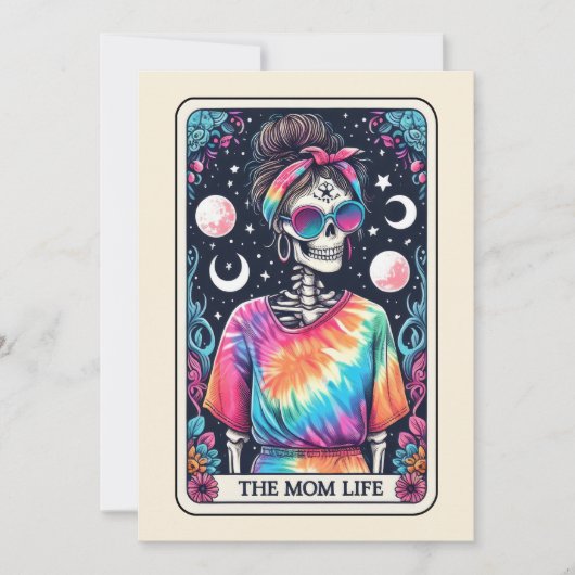 Fijne Moederdag Skelet Moeder Leven Tarot Kaart (Voorkant)