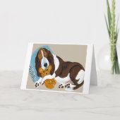 Fijne Moederdag! Slapende Basset Hound Kaart (Voorkant)