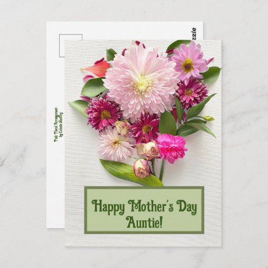 Fijne Moederdag tante! Briefkaart (Voorkant / Achterkant)