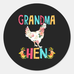 Fijne moederdag trotse oma bloemrijke kip hij ronde sticker
