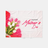 Fijne Moederdag, tulpenbloem Fleece Deken (Voorkant (Horizontaal))