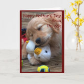 Fijne Moederdag van de hond Kaart (Gele Bloem)