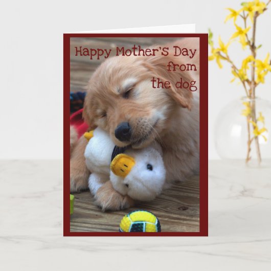 Fijne Moederdag van de hond Kaart (Gele Bloem)