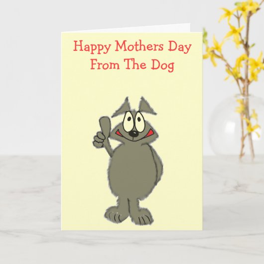 Fijne moederdag van de hond kaart (Gele Bloem)