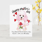 Fijne Moederdag van je liefdevolle poedel Kaart (Gele Bloem)