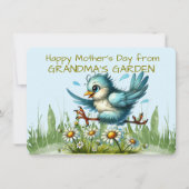 Fijne Moederdag van OMA'S GARDEN Funny Bir Feestdagenkaart (Voorkant)