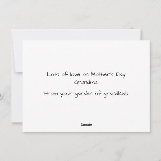 Fijne Moederdag van OMA'S TUIN Feestdagenkaart (Achterkant)