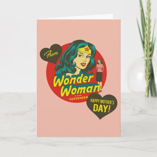 Fijne Moederdag van Wonder Woman Kaart (Voorkant)