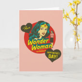 Fijne Moederdag van Wonder Woman Kaart (Gele Bloem)