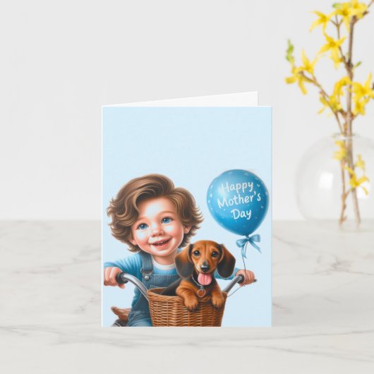 Fijne Moederdag van zoon Kaart (Gele Bloem)