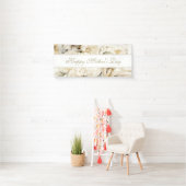 Fijne Moederdag Vanille crème Bloem schrift Spandoek (Insitu)