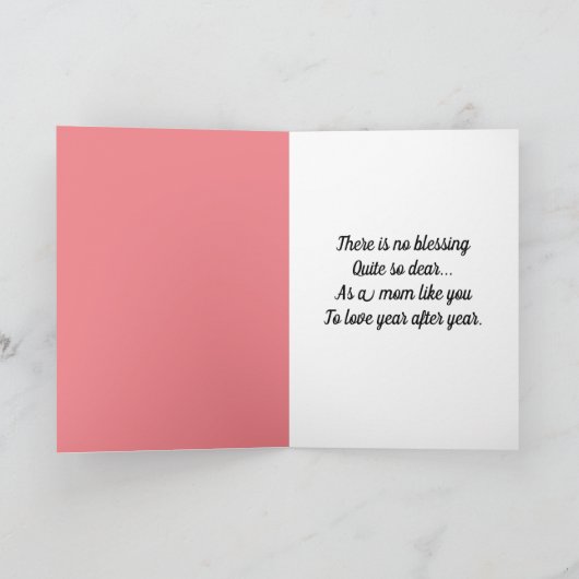 Fijne Moederdag. Vers binnen. Kaart (Binnen)