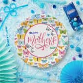 Fijne Moederdag Vlinders Papieren Bordje (Feest)
