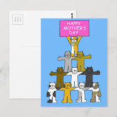 Fijne Moederdag voor Cat Lover. Briefkaart (Voorkant / Achterkant)