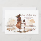 Fijne Moederdag voor de alleenstaande moeder Feestdagenkaart (Voorkant)