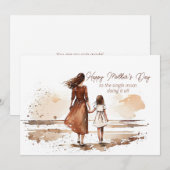 Fijne Moederdag voor de alleenstaande moeder Feestdagenkaart (Voorkant / Achterkant)