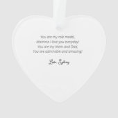 Fijne Moederdag voor de alleenstaande moeder Ornament (achterkant)