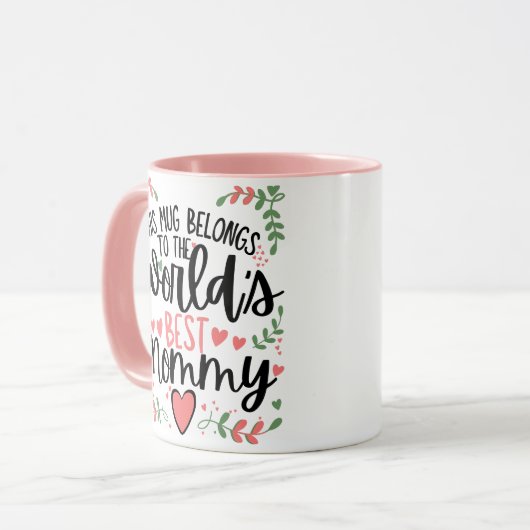 Fijne moederdag voor de beste mama ter wereld mok (Voorkant links)