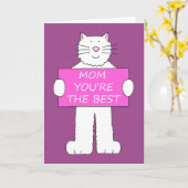 Fijne moederdag voor de kattenwijk van mama kaart (Gele Bloem)